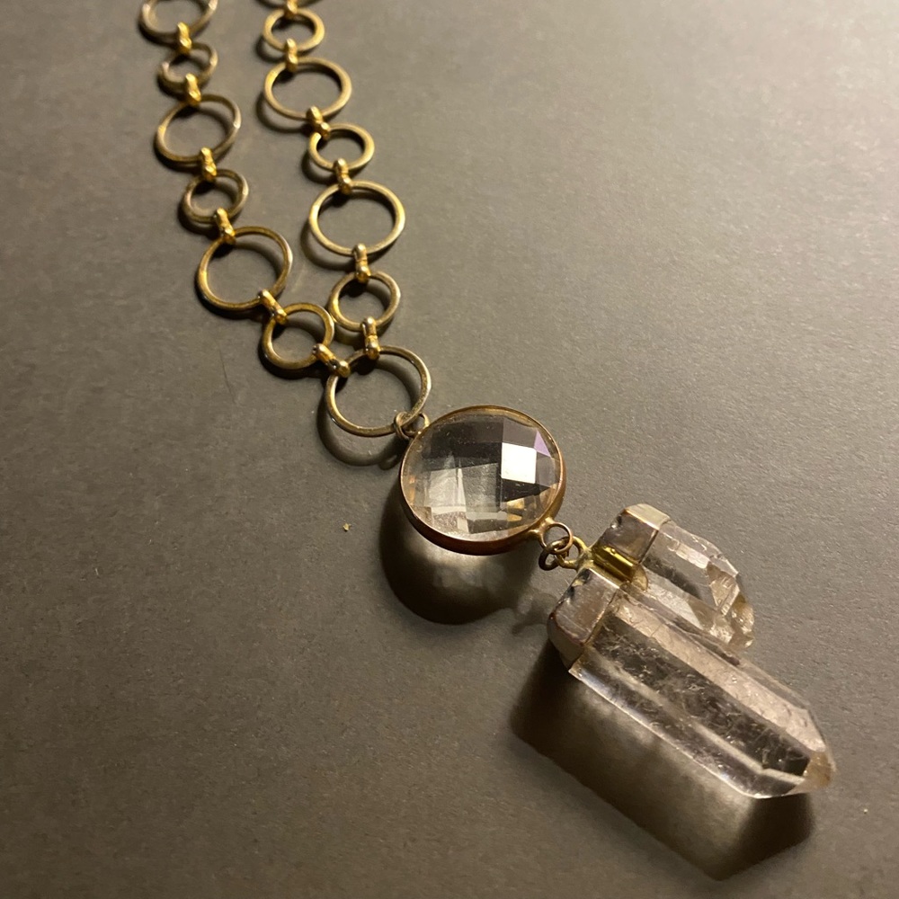 Good and crystal pendant necklace